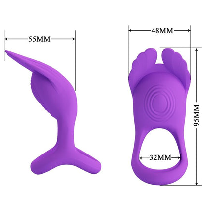PRETTY LOVE - SILAS VIBRANT PENIS RING 7 VIBRATIONS PURPLE SILICONE - ToysByMonk