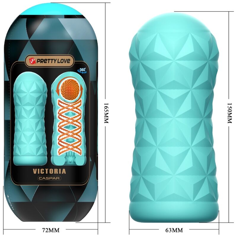 PRETTY LOVE - VICTORIA CASPAR MASTURBATOR AQUA GREEN - ToysByMonk