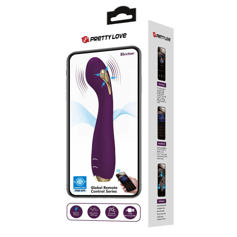 PRETTY LOVE - HECTOR ELECTROSHOCK VIBRATOR BY APP CONTROL PURPLE PRETTY LOVE HIGH GRADE