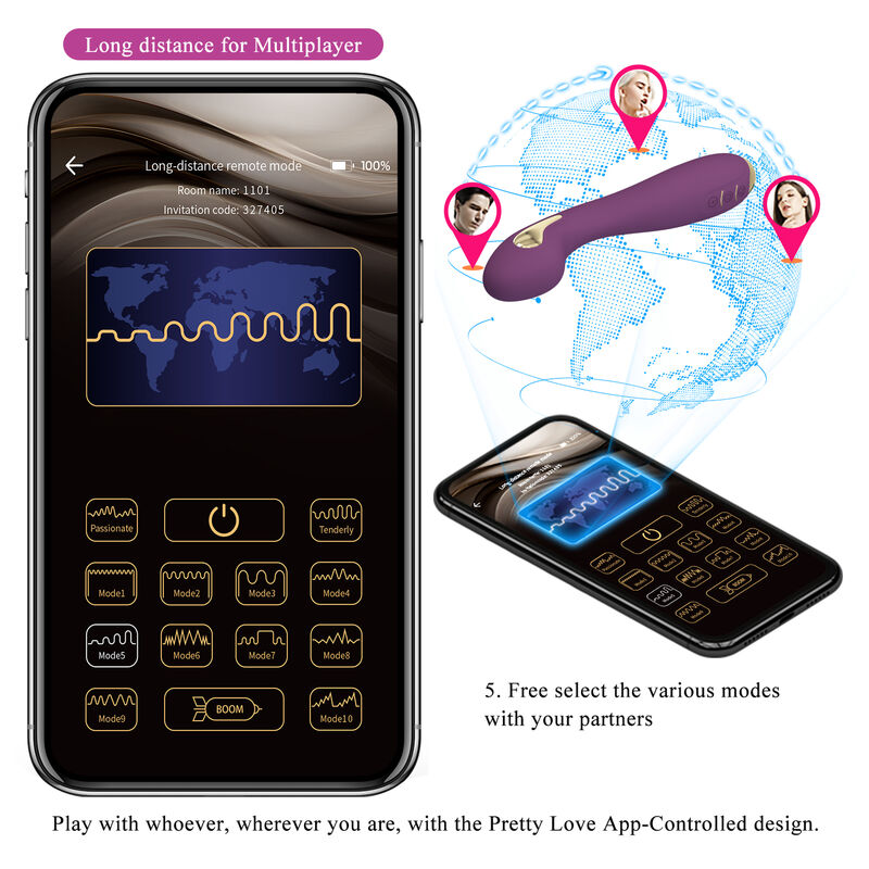 PRETTY LOVE - HECTOR ELECTROSHOCK VIBRATOR BY APP CONTROL PURPLE PRETTY LOVE HIGH GRADE