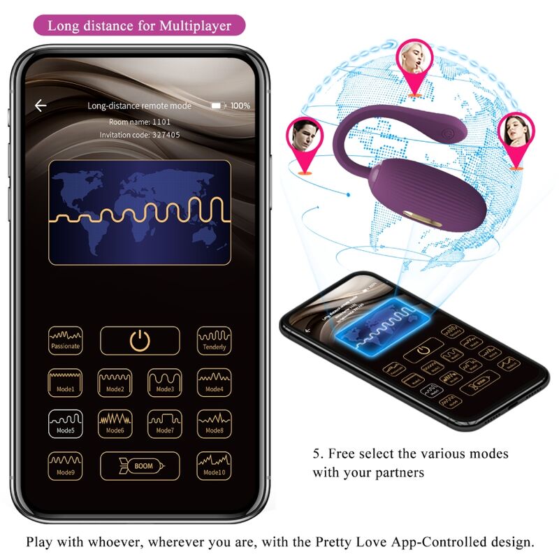 PRETTY LOVE - DOREEN PURPLE RECHARGEABLE VIBRATING EGG PRETTY LOVE SMART
