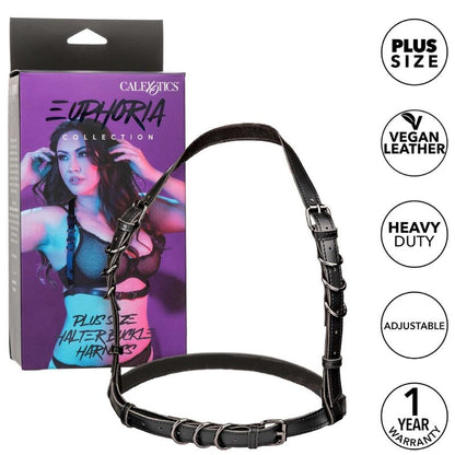 CALEXOTICS - EUPHORIA PLUS SIZE HALTER BUCKLE HARNESS BLACK - ToysByMonk