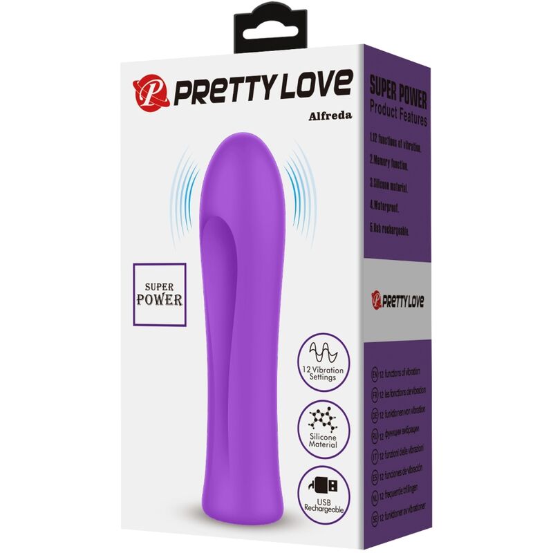 PRETTY LOVE - ALFREDA SUPER POWER VIBRATOR AQUA PURPLE - ToysByMonk