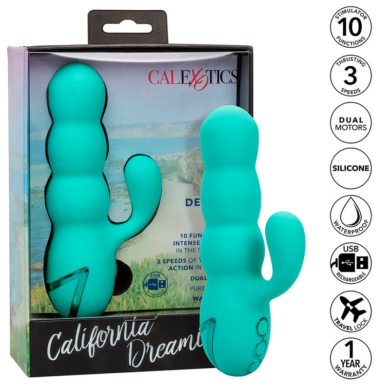 CALEXOTICS - DEL MAR DIVA VIBRATOR RABBIR AQUA GREEN BY CALIFORNIA DREAMING CALEXOTICS