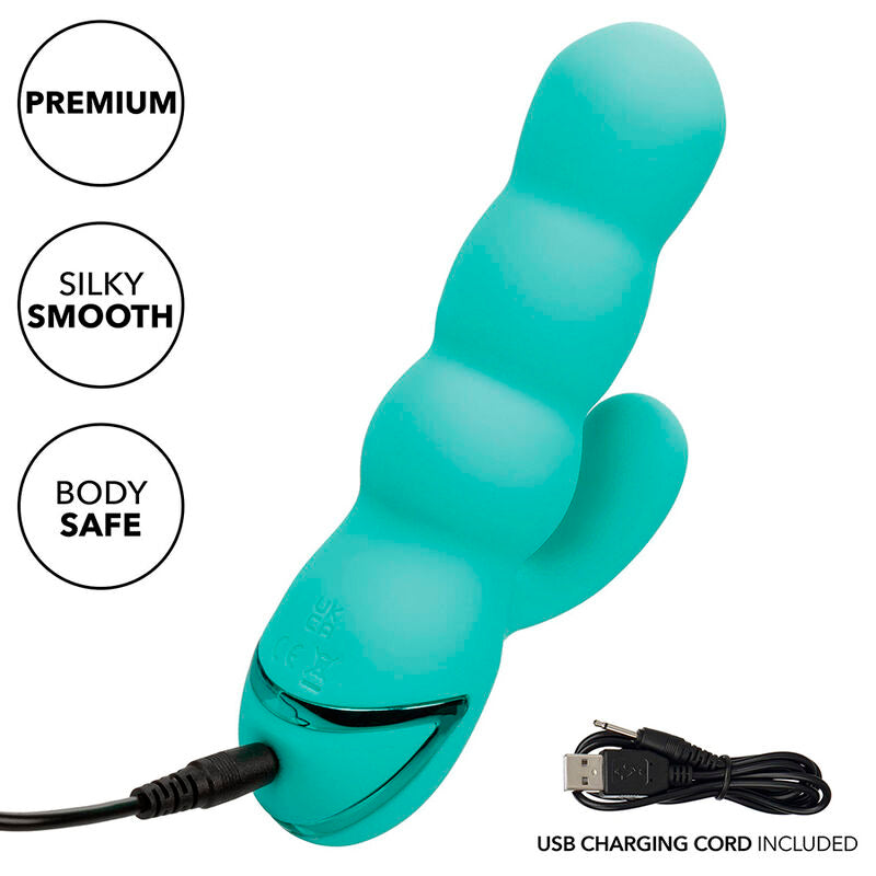 CALEXOTICS - DEL MAR DIVA VIBRATOR RABBIR AQUA GREEN BY CALIFORNIA DREAMING CALEXOTICS