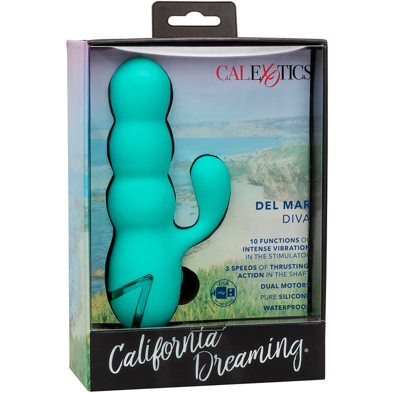 CALEXOTICS - DEL MAR DIVA VIBRATOR RABBIR AQUA GREEN BY CALIFORNIA DREAMING CALEXOTICS