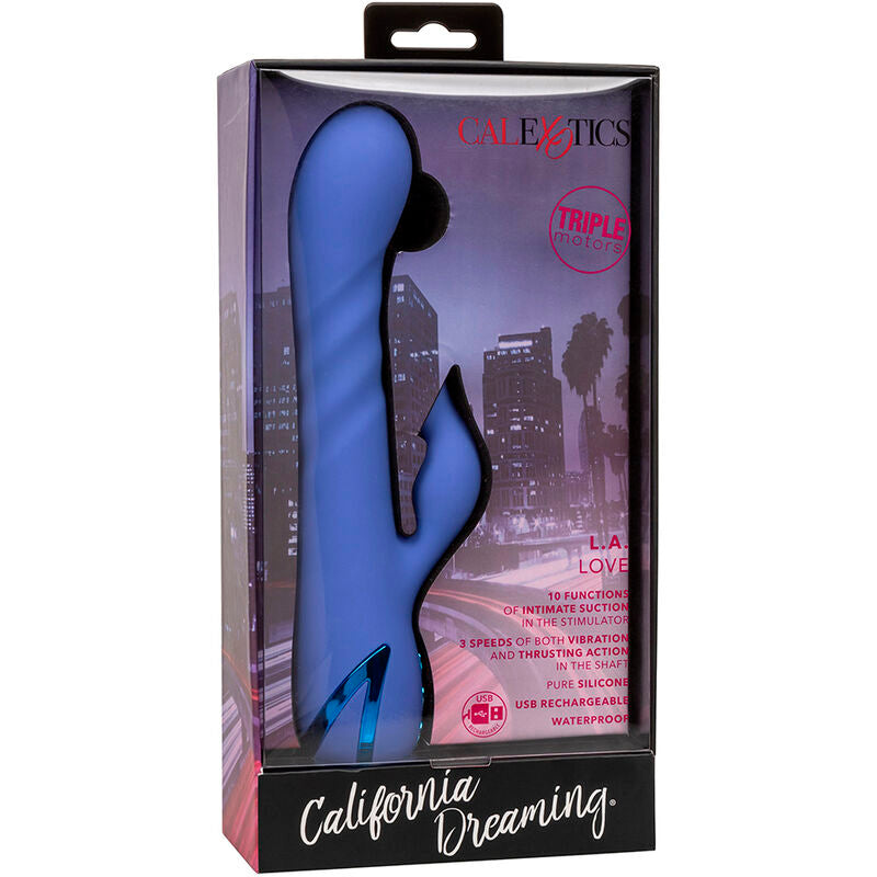 CALEXOTICS - L.A LOVE VIBRATOR & SUCKER BLUE BY CALIFORNIA DREAMING - ToysByMonk