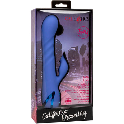 CALEXOTICS - L.A LOVE VIBRATOR & SUCKER BLUE BY CALIFORNIA DREAMING - ToysByMonk