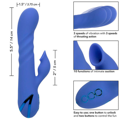 CALEXOTICS - L.A LOVE VIBRATOR & SUCKER BLUE BY CALIFORNIA DREAMING - ToysByMonk