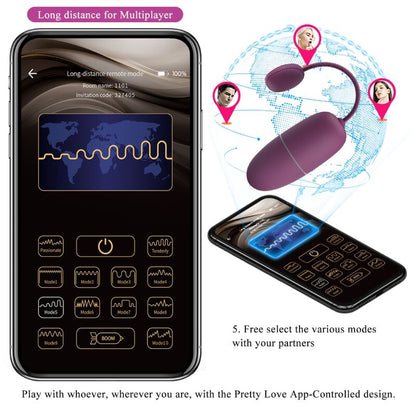 PRETTY LOVE - NYMPH VIBRATING EGG APP CONTROLLED LILA - ToysByMonk