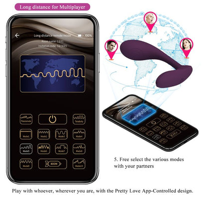 PRETTY LOVE - BAIRD G-SPOT 12 VIBRATIES OPLAADBARE LILA APP
