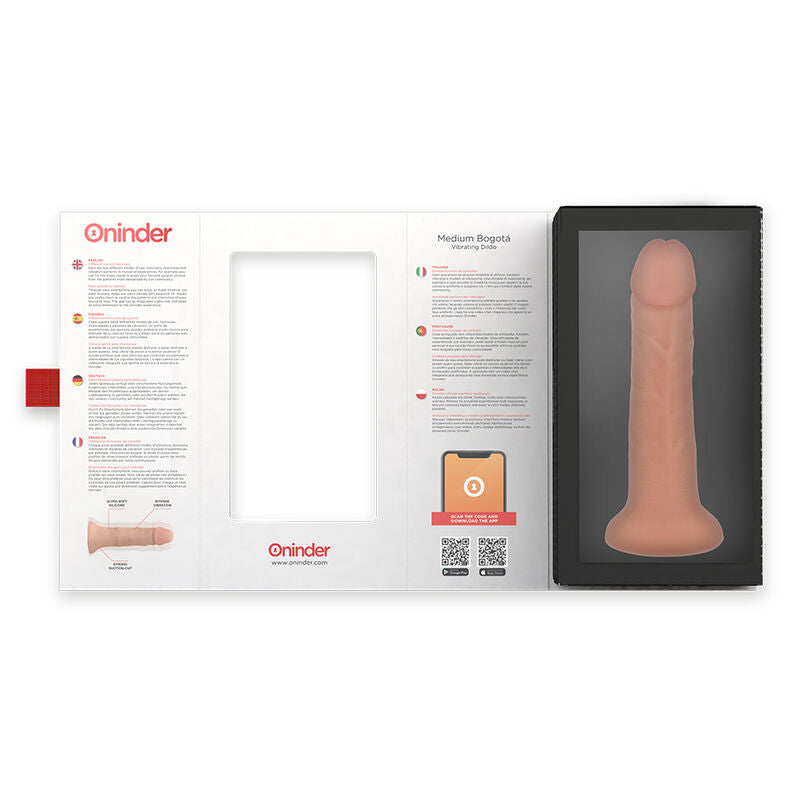 ONINDER - MEDIUM BOGOTÁ VIBRATOR DILDO 9 SPEEDS NATURAL 20 CM -O- 4.2 CM - FREE APP - ToysByMonk