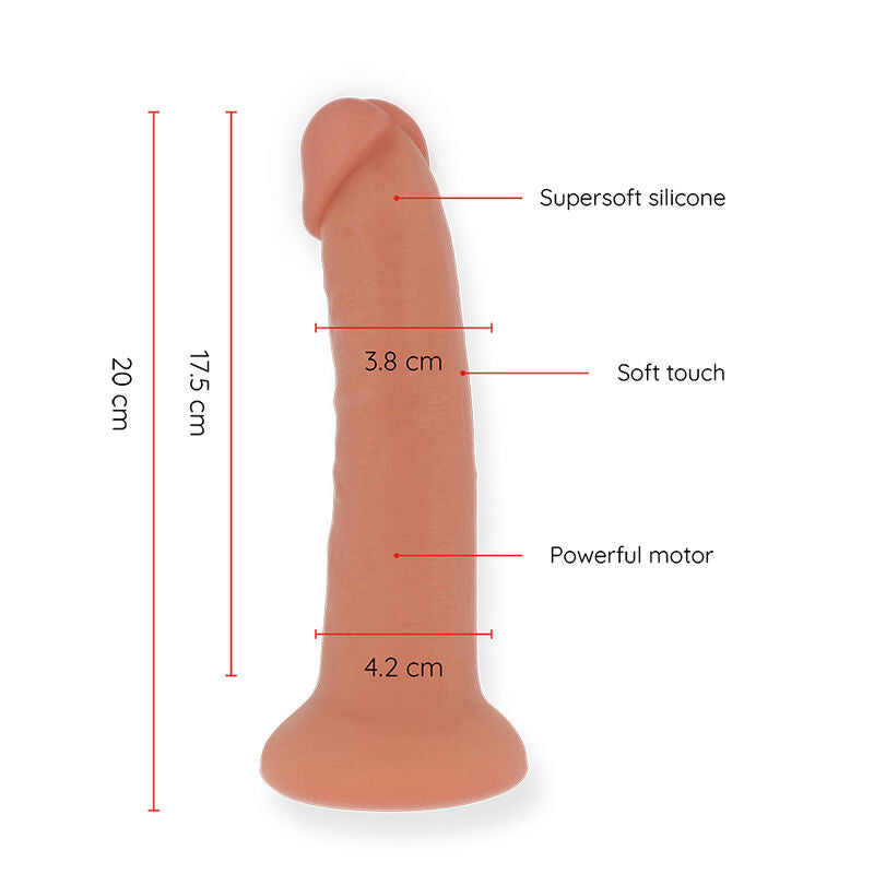 ONINDER - MEDIUM BOGOTÁ VIBRATOR DILDO 9 SPEEDS NATURAL 20 CM -O- 4.2 CM - FREE APP - ToysByMonk