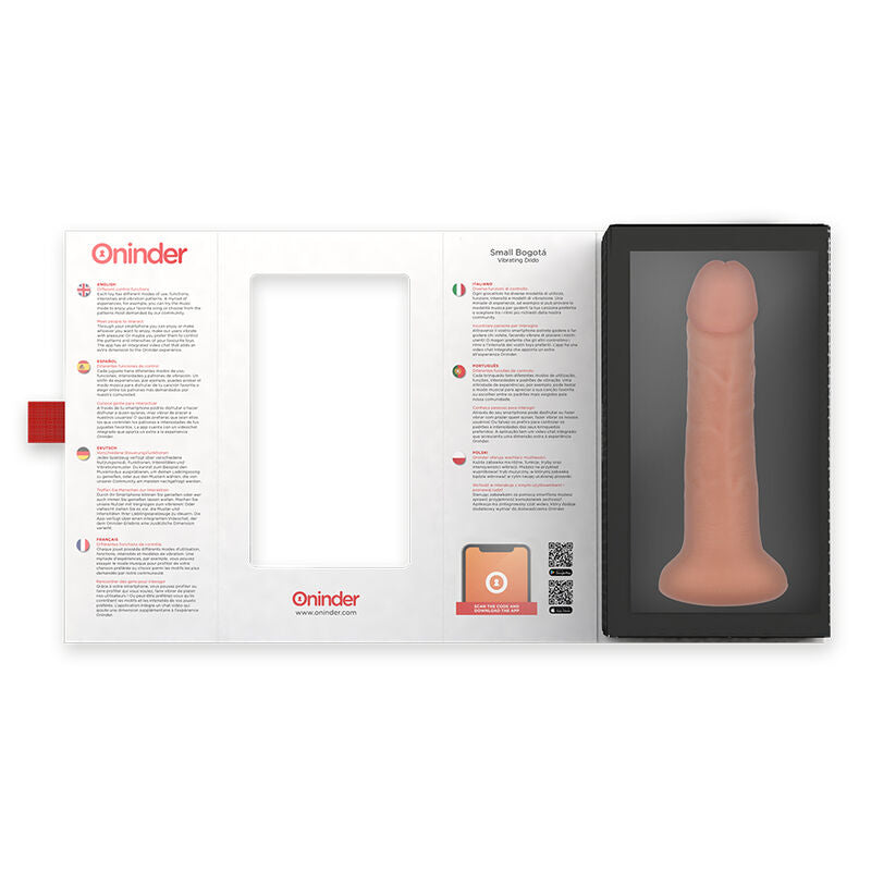 ONINDER - SMALL BOGOTÁ VIBRATOR DILDO 9 SPEEDS NATURAL 17.5 CM -O- 4 CM - FREE APP - ToysByMonk