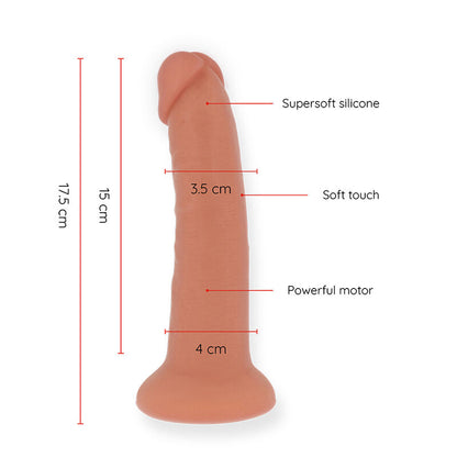 ONINDER - SMALL BOGOTÁ VIBRATOR DILDO 9 SPEEDS NATURAL 17.5 CM -O- 4 CM - FREE APP ONINDER