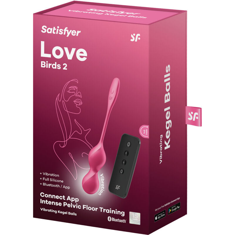 SATISFYER - LOVE BIRDS 2 VIBRATING KEGEL BALLS + FREE APP SATISFYER BALLS