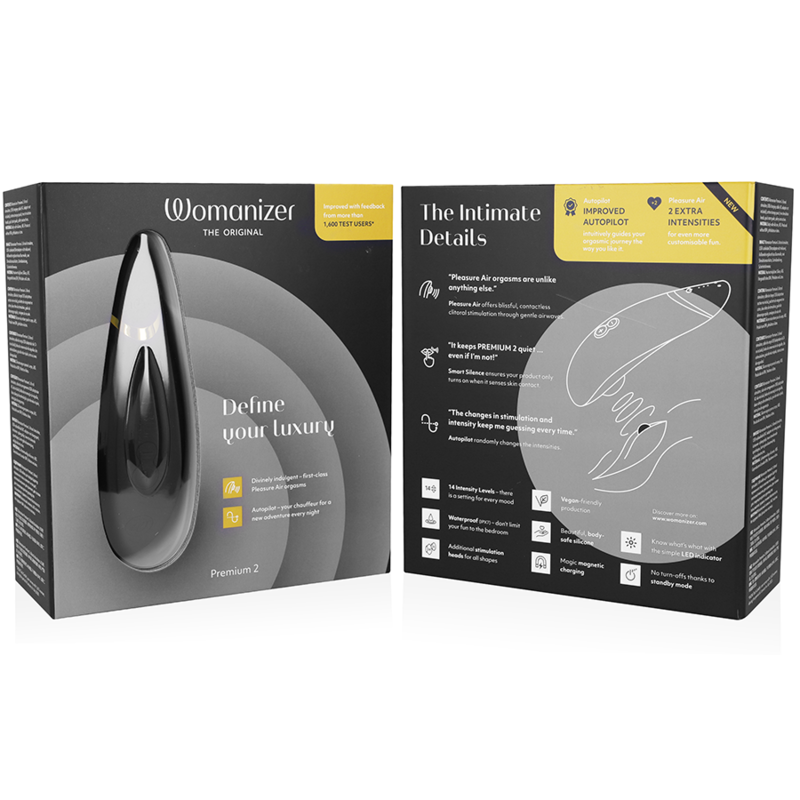 WOMANIZER - PREMIUM 2 CLITORAL STIMULATOR BLACK - ToysByMonk