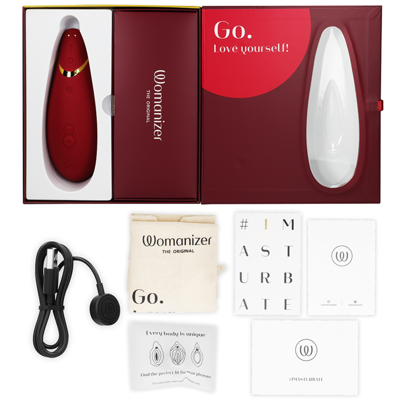 WOMANIZER - PREMIUM 2 CLITORAL STIMULATOR BORDEAUX - ToysByMonk