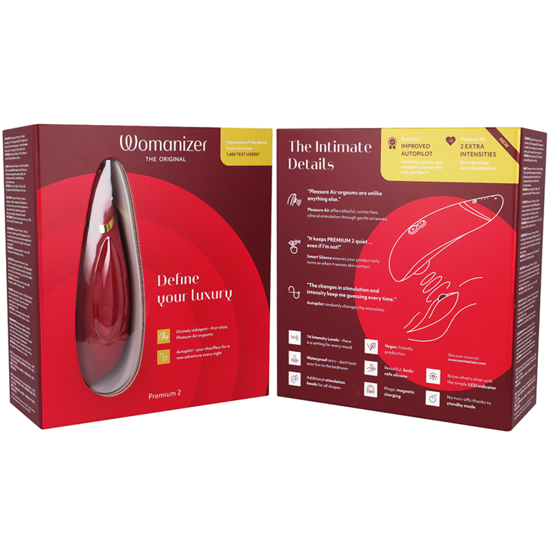 WOMANIZER - PREMIUM 2 CLITORAL STIMULATOR BORDEAUX - ToysByMonk