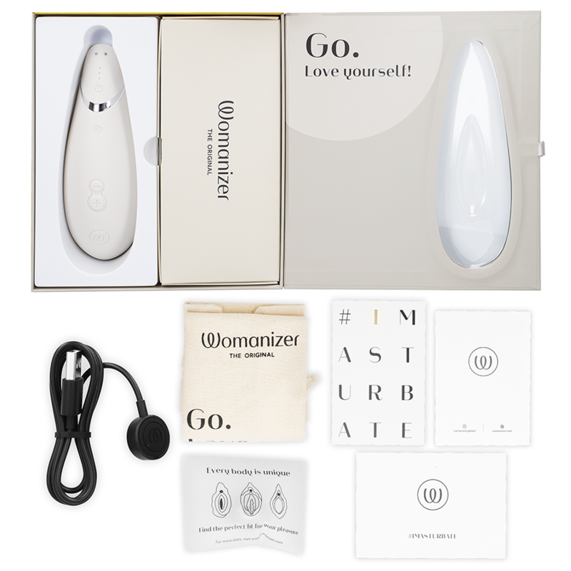 WOMANIZER - PREMIUM 2 CLITORAL STIMULATOR WARM GRAY - ToysByMonk