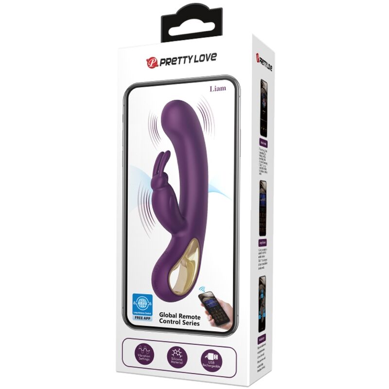 PRETTY LOVE - LIAM RABBIT VIBRATOR & G SPOT STIMULATOR PURPLE PRETTY LOVE FLIRTATION