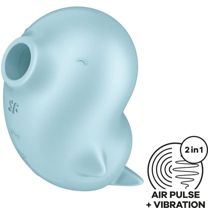 SATISFYER - SASSY SEAL STIMULATOR & VIBRATOR BLUE - ToysByMonk