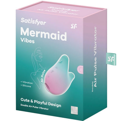 SATISFYER - MERMAID VIBES STIMULATOR & VIBRATOR MINT AND PINK SATISFYER AIR PULSE