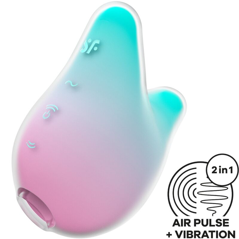SATISFYER - MERMAID VIBES STIMULATOR & VIBRATOR MINT AND PINK - ToysByMonk