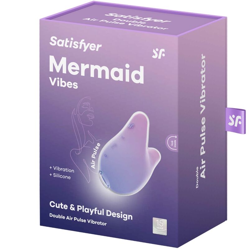 SATISFYER - MERMAID VIBES STIMULATOR & VIBRATOR VIOLET AND PINK SATISFYER AIR PULSE