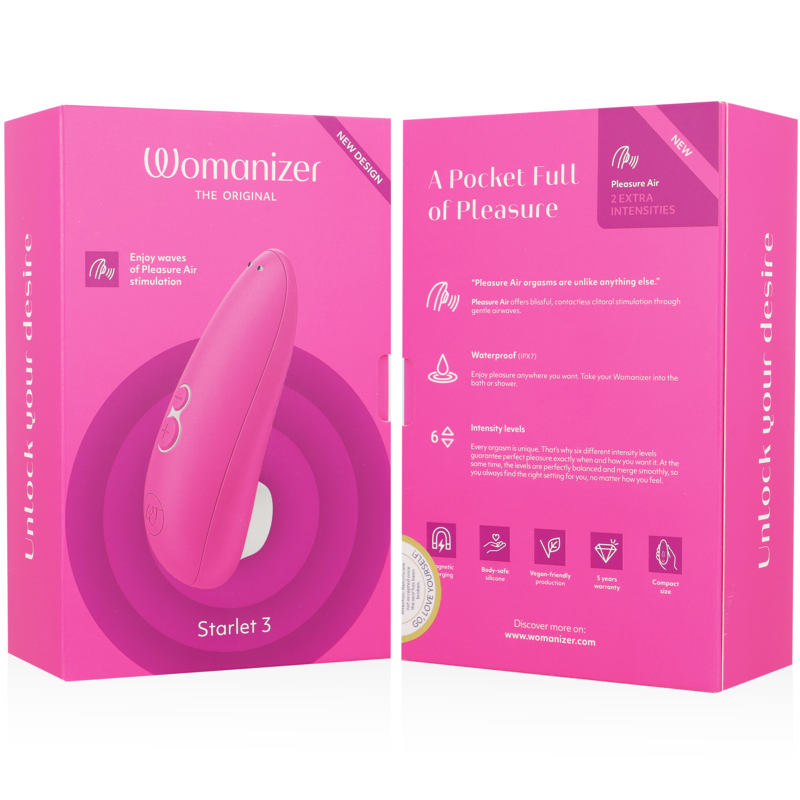 WOMANIZER - STARLET 3 CLITORAL STIMULATOR PINK - ToysByMonk
