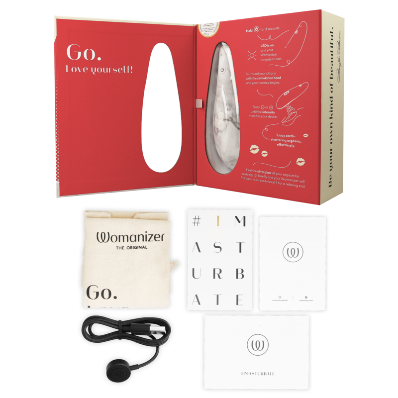 WOMANIZER - MARILYN MONROE CLASSIC 2 CLITORAL STIMULATOR WHITE MARBLE WOMANIZER