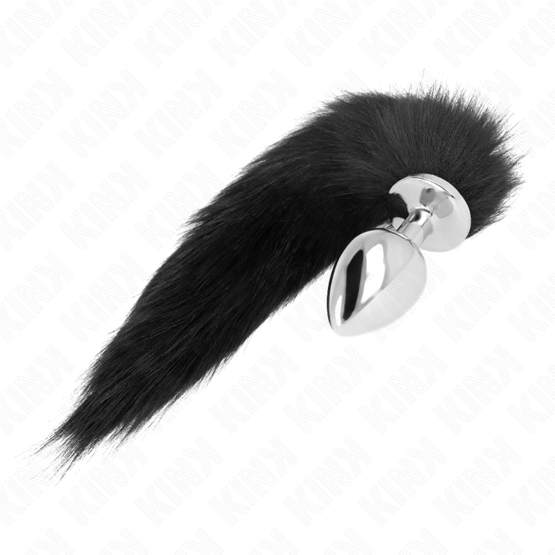 KINK - ANAL PLUG SIZE L 10 X 4 CM WITH SYNTHETIC TAIL 40 CM BLACK - ToysByMonk