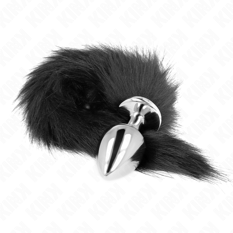 KINK - ANAL PLUG SIZE L 10 X 4 CM WITH SYNTHETIC TAIL 40 CM BLACK - ToysByMonk
