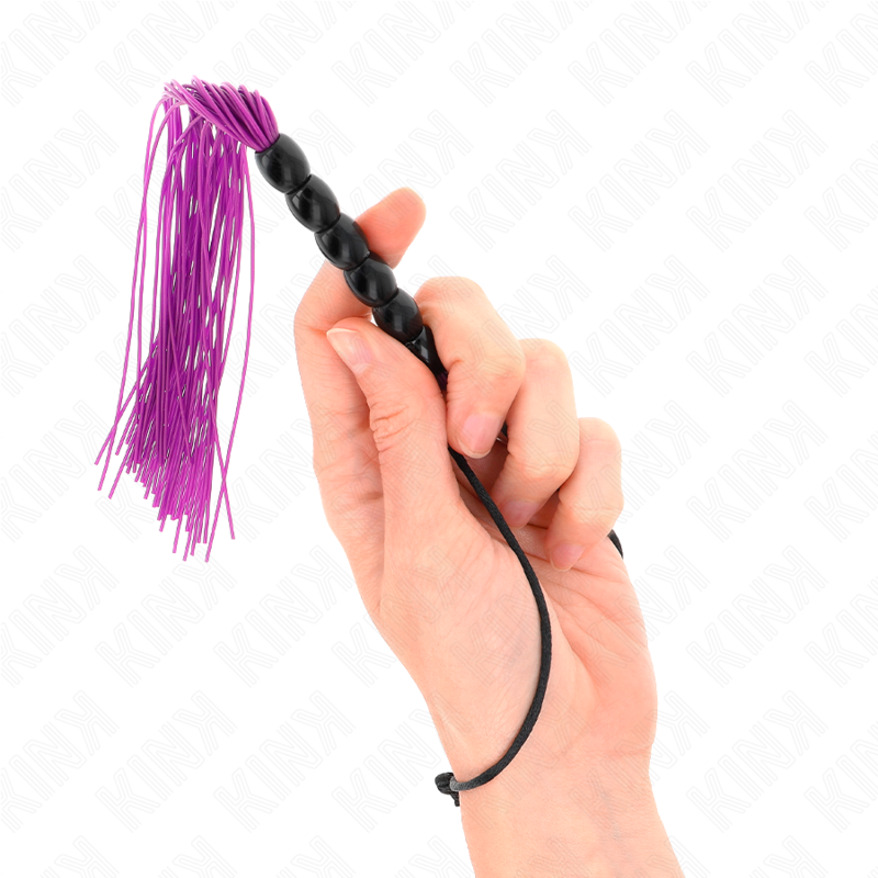 KINK - MINI SILICONE WHIP WITH 6 PURPLE BEADS 26 CM toysbymonk