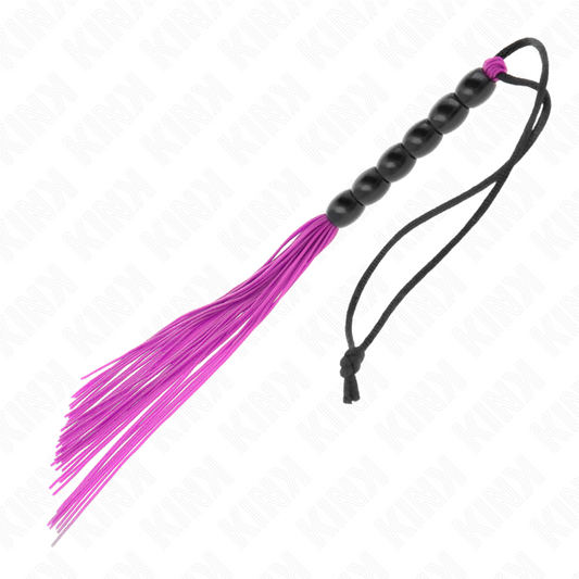 KINK - MINI SILICONE WHIP WITH 6 PURPLE BEADS 26 CM toysbymonk
