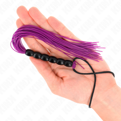 KINK - MINI SILICONE WHIP WITH 6 PURPLE BEADS 26 CM toysbymonk