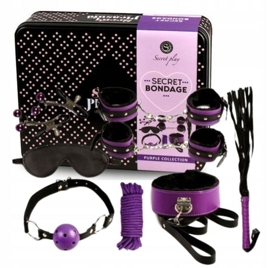SECRETPLAY - BDSM SET 8PCS PURBLE /BLACK SECRETPLAY 100% FETISH