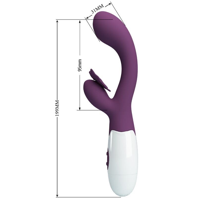 PRETTY LOVE - BUTTERFLY KISS RABBIT VIBRATOR & G-SPOT STIMULATOR PURPLE PRETTY LOVE FLIRTATION