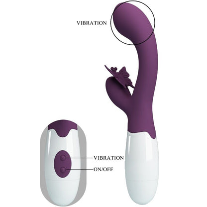 PRETTY LOVE - BUTTERFLY KISS RABBIT VIBRATOR & G-SPOT STIMULATOR PURPLE PRETTY LOVE FLIRTATION