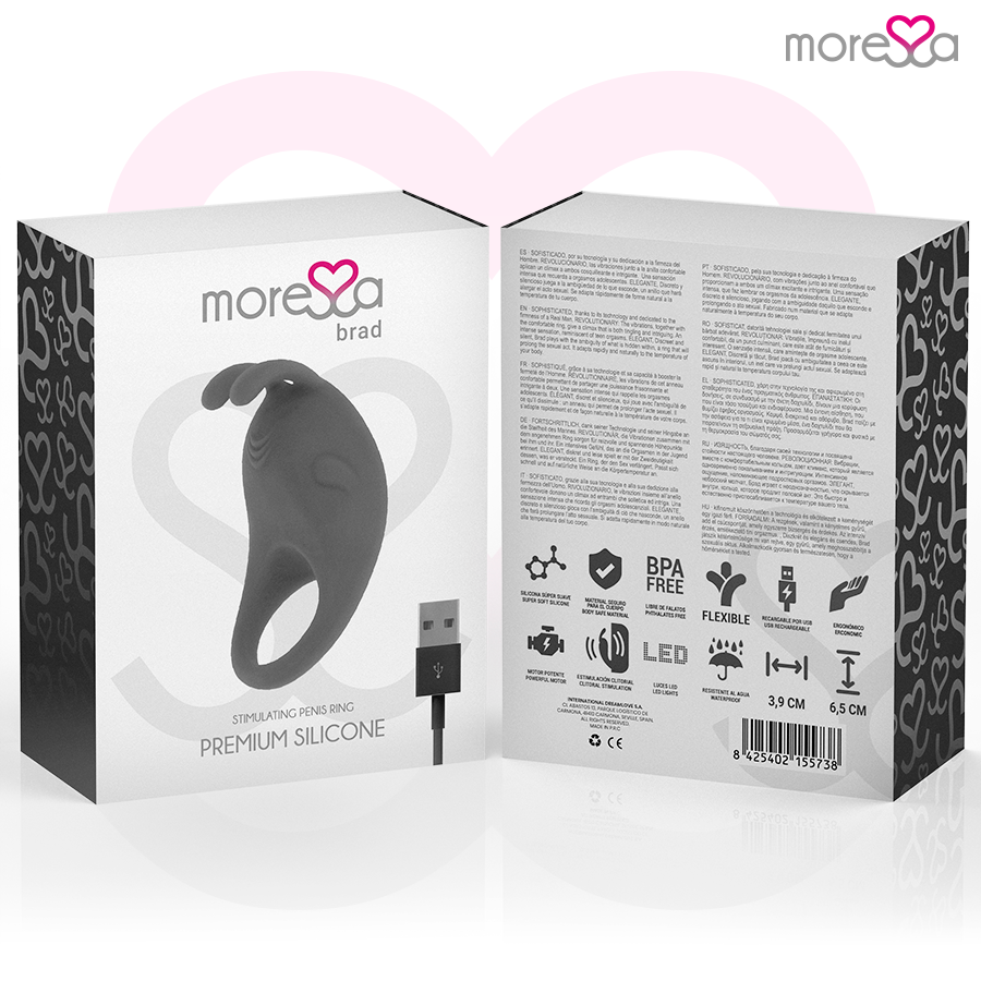 MORESSA - BRAD PREMIUM SILICONE RECHARGEABLE BLACK MORESSA