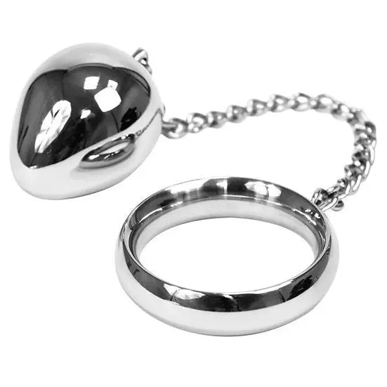 METAL HARD - COCK RING 45MM + CHAIN WITH METAL BALL METAL HARD