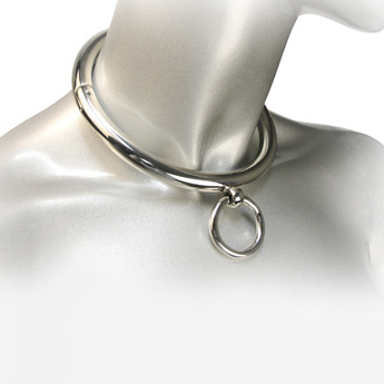 METAL HARD - BDSM NECKLACE WITH RING 10CM METAL HARD