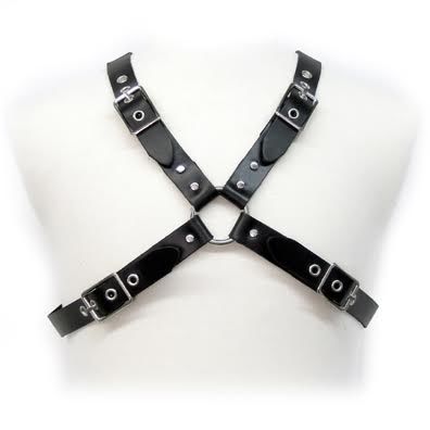 LEATHER BODY - BLACK BUCKLE HARNESS FOR MEN LEATHER BODY