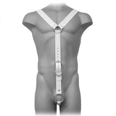 LEATHER BODY - HARNESS MEN WHITE LEATHER BODY