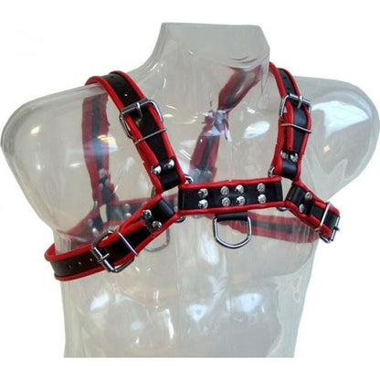 LEDEREN BODY - KETTINGHARNAS III ZWART / ROOD 
