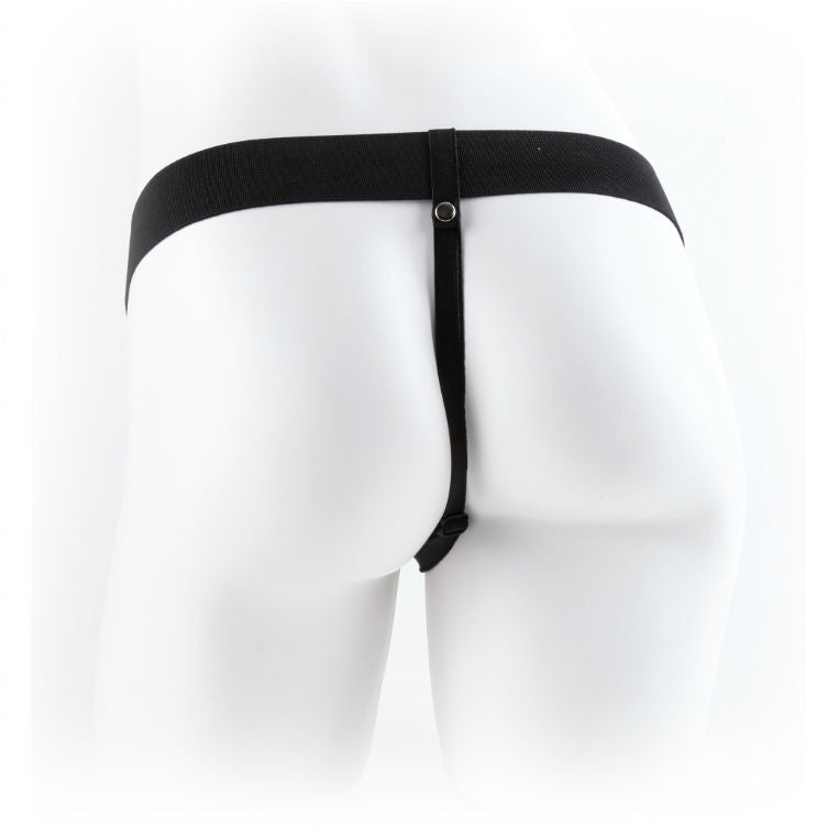 FETISH FANTASY SERIES - SERIES 9 HOLLOW STRAP-ON WITH BALLS 22.9CM BROWN FETISH FANTASY SERIES