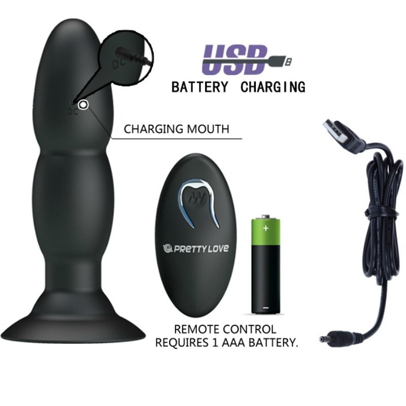 PRETTY LOVE - PLUG VIBRATOR AND ROTATION BY REMOTE CONTROL PRETTY LOVE BOTTOM