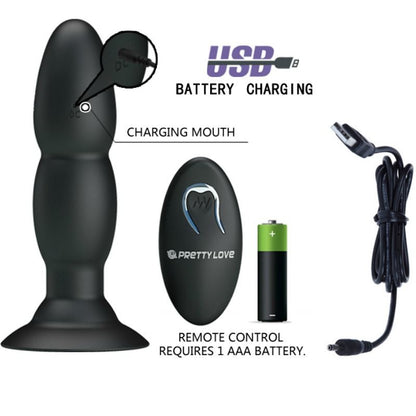 PRETTY LOVE - PLUG VIBRATOR AND ROTATION BY REMOTE CONTROL PRETTY LOVE BOTTOM