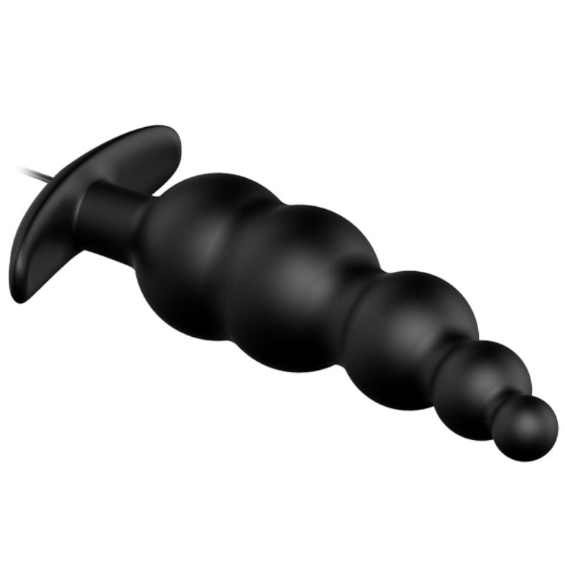 PRETTY LOVE - ANAL PLUG SILICONE EXTRA STIMULATION AND 12 VIBRATION MODES BLACK - ToysByMonk