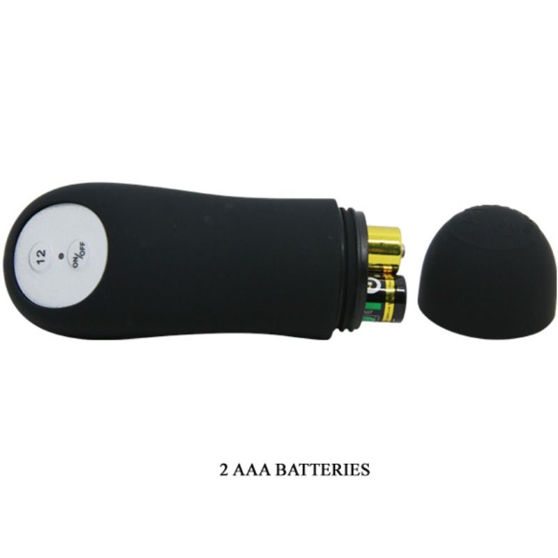 PRETTY LOVE - ANAL PLUG SILICONE EXTRA STIMULATION AND 12 VIBRATION MODES BLACK PRETTY LOVE BOTTOM